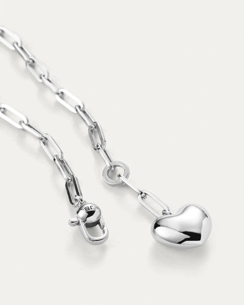 Puffy Heart Chain Silver