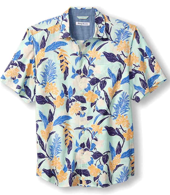 Tortola Aqua Isles Camp Shirt - Turquoise Cabbage