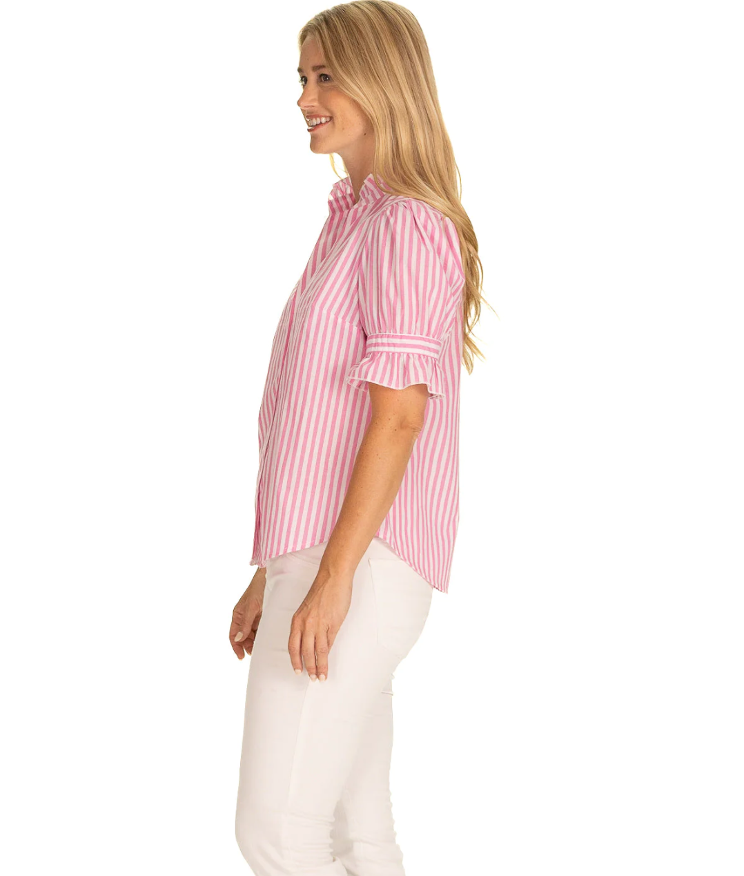 The Marlow Top - Pink Orchid Stripe