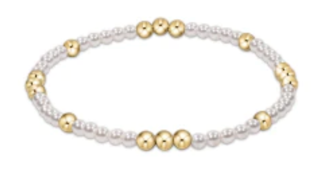 Worthy Pattern 3mm Bead Bracelet - Pearl