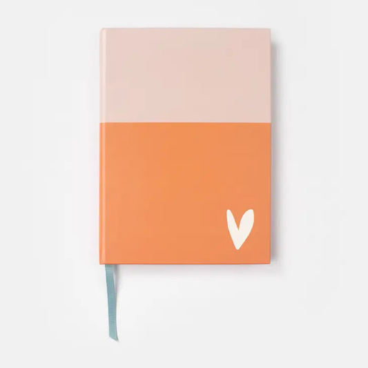 Orange Pale Pink Color Block Small Notebook