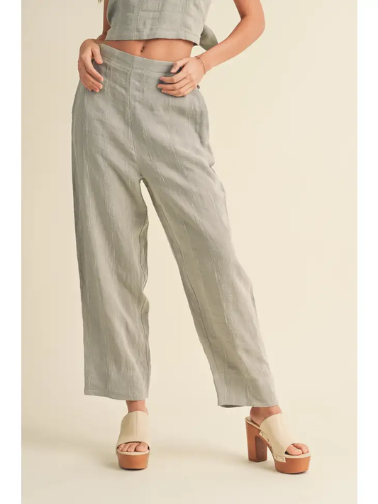 Textured Side Button Pant