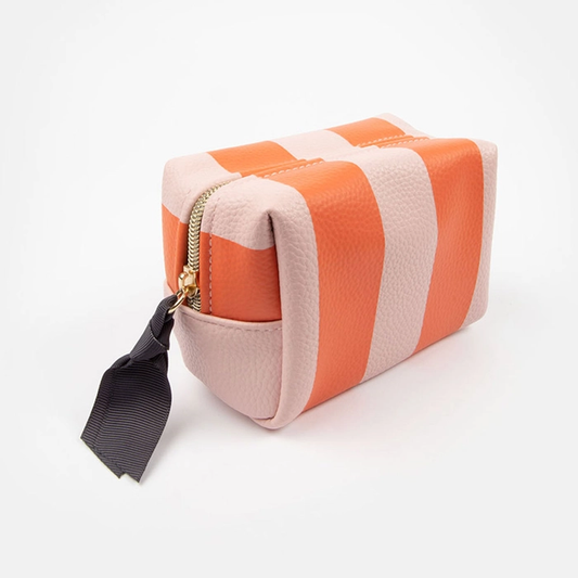 Orange / Pink Stripe Mini Cube Cosmetics Bags